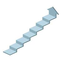 Isolmetric stairs up. 3d chart arrow for infographic. Progress and achievement, growth arrow, staircase step by step. Vector illustration