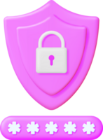 3D Password Field with Padlock png