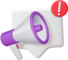 3D Megaphone with Blank Bubble Chat png