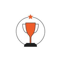 Championship trophy icon on white background. Educational, sports, trophy icon vector. vector