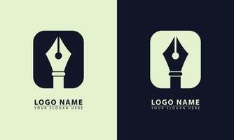 Black pen logo icon isolated. Pencil vector illustration. Sign of creativity. Creative idea symbol.