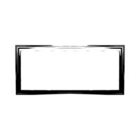 Grunge rectangular frame stamp. Ink empty black box. Rectangular border. Vector illustration isolated on white background