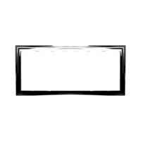 Grunge rectangular frame stamp. Ink empty black box. Rectangular border. Vector illustration isolated on white background