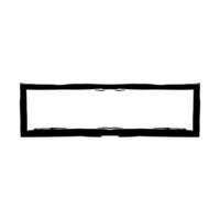 Grunge rectangular frame stamp. Ink empty black box. Rectangular border. Vector illustration isolated on white background