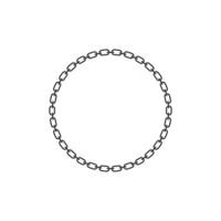 Chain frame round shape, Metal links repeat endlessly, Vector illustration isolated