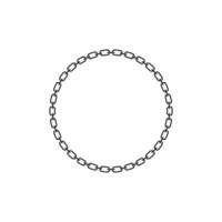 Chain frame round shape, Metal links repeat endlessly, Vector illustration isolated