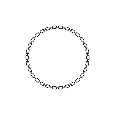 Chain frame round shape, Metal links repeat endlessly, Vector illustration isolated