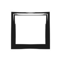 Grunge rectangular frame stamp. Ink empty black box. Rectangular border. Vector illustration isolated on white background
