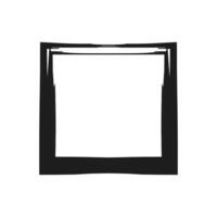 Grunge rectangular frame stamp. Ink empty black box. Rectangular border. Vector illustration isolated on white background