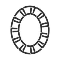 Chain frame round shape, Metal links repeat endlessly, Vector illustration isolated