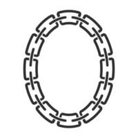 Chain frame round shape, Metal links repeat endlessly, Vector illustration isolated