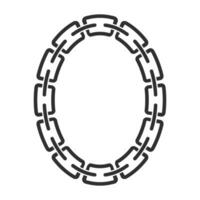 Chain frame round shape, Metal links repeat endlessly, Vector illustration isolated