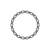 Chain frame round shape, Metal links repeat endlessly, Vector illustration isolated