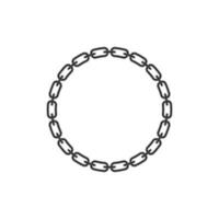 Chain frame round shape, Metal links repeat endlessly, Vector illustration isolated