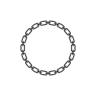 Chain frame round shape, Metal links repeat endlessly, Vector illustration isolated
