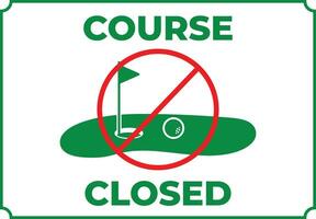 Golf Course Closed Prohibition Sign. Sports Icon vector