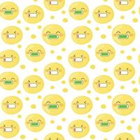 Funny seamless pattern with emojis empty and fully charged. Colorful doodle illustration vector