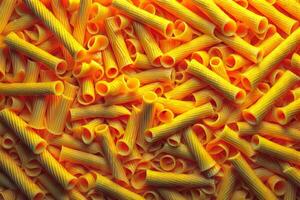 AI generated Macaroni pasta background. Top view. Close-up. generative ai photo