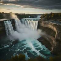 ai generado Niágara caídas, ontario, Canadá. Niágara caídas es el mas grande serie de cascadas en el mundo. generativo ai foto