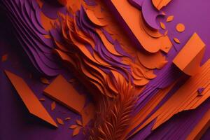 AI generated Abstract chaotic wavy surface. Creative background design with vibrant colors. generative ai photo