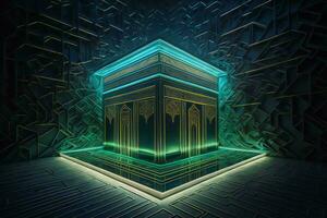 AI generated Kaaba- holy place of Muslims.  public item of all muslims. generative ai photo