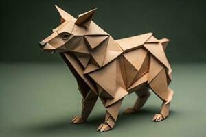 AI generated Paper origami animal isolated on solid color background. ai generative photo