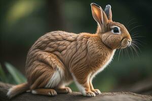 AI generated Rabbit in the nature, generative ai photo
