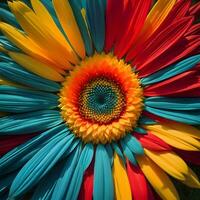 AI generated Colorful sunflower petals as a background. Close up. generative ai photo