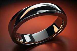 AI generated Wedding ring on a solid color background. Jewelry. ai generative photo