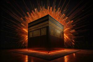 AI generated Illustration of islamic holy Kaaba. generative ai photo