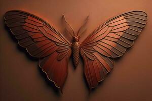 AI generated a butterfly wings isolated on a brown background. generative ai photo