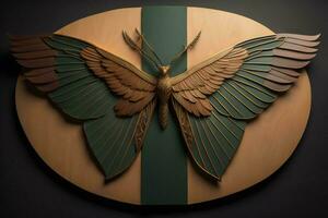 AI generated Wooden wings on a dark background. generative ai photo