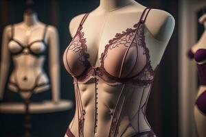 ai generado sensual lencería en un maniquí. ai generativo foto