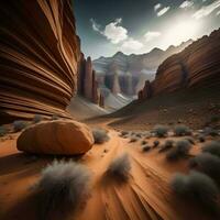 AI generated Fantasy landscape in Valley of Fire State Park, generative ai photo