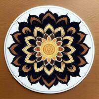 AI generated Mandala pattern. Ethnic decorative elements. Hand drawn background. Islam, Arabic, Indian, ottoman motifs. generative ai photo