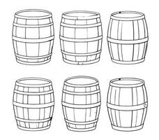 Wine or beer barrel isolated set on white background vector