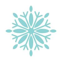 Blue symmetrical snowflake. Isolated icon. Vector illustration.