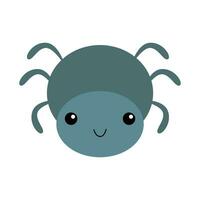 Vector baby illustration. Cute cartoon spider isolated on white background