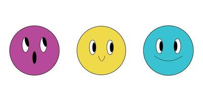 Emoji set. Smile, surprise. Bright round characters. vector