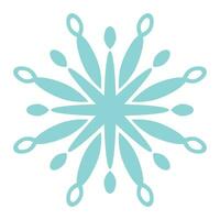 Blue symmetrical snowflake. Isolated icon. Vector illustration