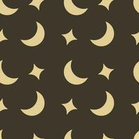 Vector abstract pattern. Moon and stars on a dark background