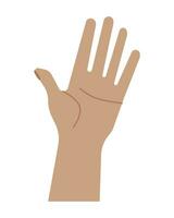 Vector illustration. Human hand with open palm isolated on white background