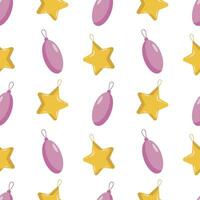 Seamless Christmas pattern. Christmas tree decorations, ornament. For greeting card, wrapping paper, textile, background vector