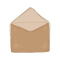 Modern vector illustration. Simple envelope with texture isolated on white background