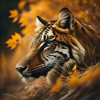 AI generated Siberian Tiger, Panthera tigris altaica. generative ai photo