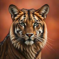 AI generated Portrait of a tiger. Panthera tigris altaica. generative ai photo