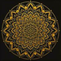 AI generated Mandala. Round Ornament Pattern. Vintage decorative elements. Hand drawn background. Islam, Arabic, Indian, ottoman motifs. generative ai photo