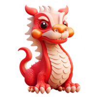 AI generated Cute red dragon, 3d design. Suitable for events and Chinese new year png