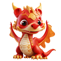 ai généré mignonne rouge dragon, 3d conception. adapté pour événements et chinois Nouveau année png