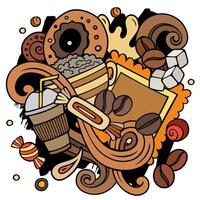 Cartoon vector doodles Coffee House illustration